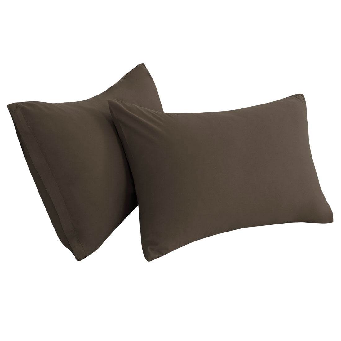 Unique Bargains 2-Piece Soft Microfiber Pillowcases, Standard, Brown