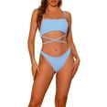 thumbnail image 1 of DARING DIVA 2 Pieces Sporty Ribbed Bikini Sets Swimwear Bathing Suits XL Blue, 1 of 6