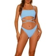 thumbnail image 1 of DARING DIVA 2 Pieces Sporty Ribbed Bikini Sets Swimwear Bathing Suits XS Blue, 1 of 6