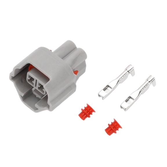 Unique Bargains 2 Pin Fuel Injector Waterproof Connector Plug Female Wire Terminal Connector for Nissan 1 Set Gray