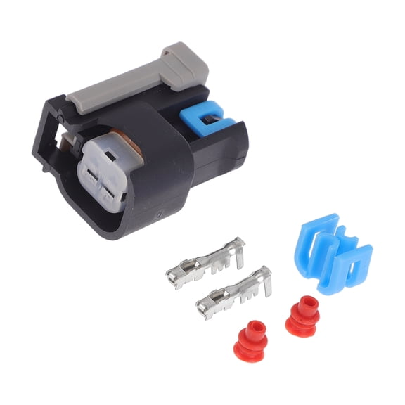 Unique Bargains 2 Pins Fuel Injector Socket Plug Waterproof for Buick Excelle1 Set Black, Blue