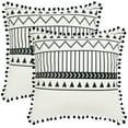 thumbnail image 1 of Unique Bargains 2 Pompoms Throw Pillow Covers with Geometric Line Decorative Pillow Cases Geometry 18" x 18", 1 of 6