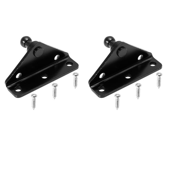 Unique Bargains 2 Set 10mm Car Ball Studs Mounting Brackets for Gas Struts Shocks with Screws Black Metal 63x30x38mm