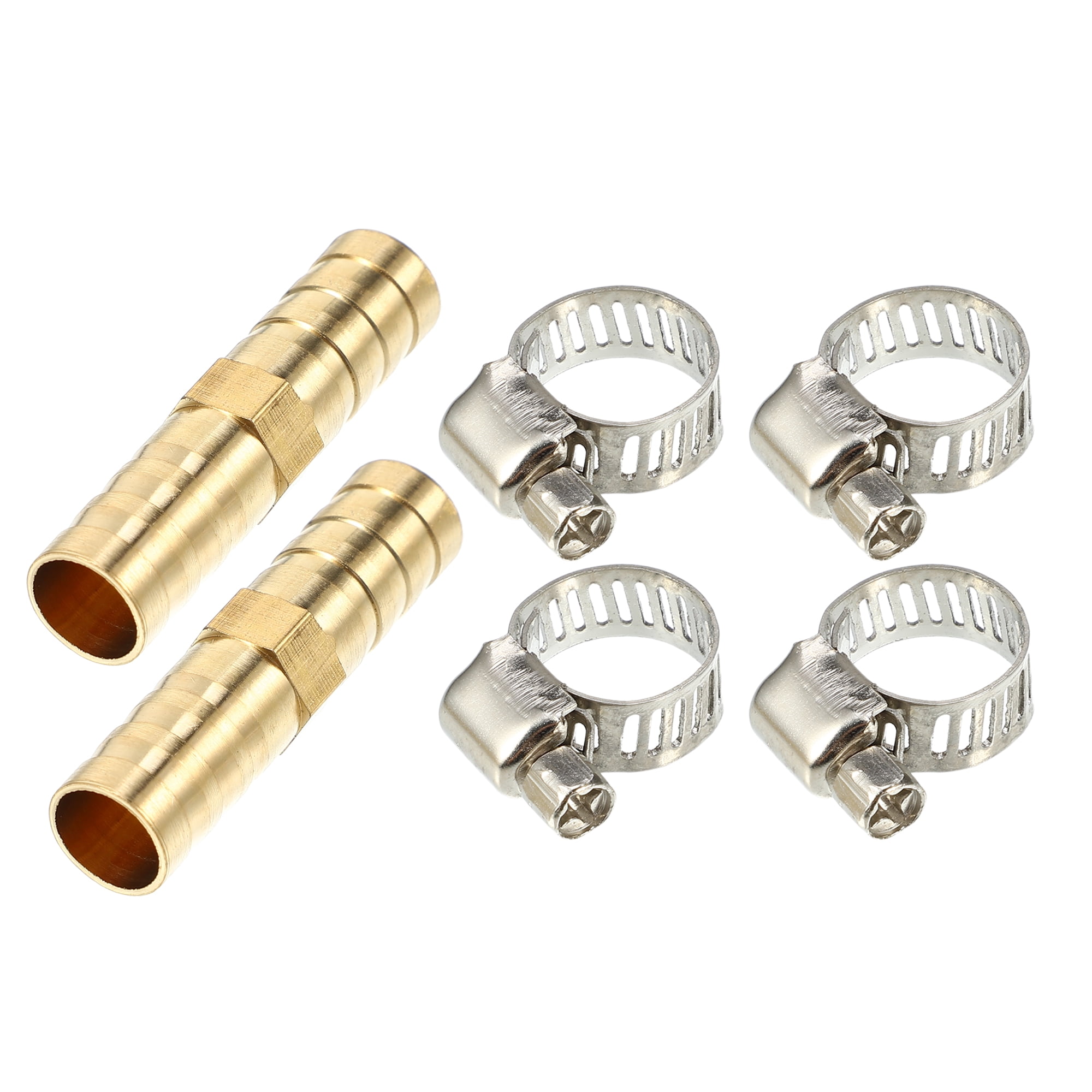 Unique Bargains 2 Set 10mm Hose Barb Barbed Tube Pipe Fitting Copper