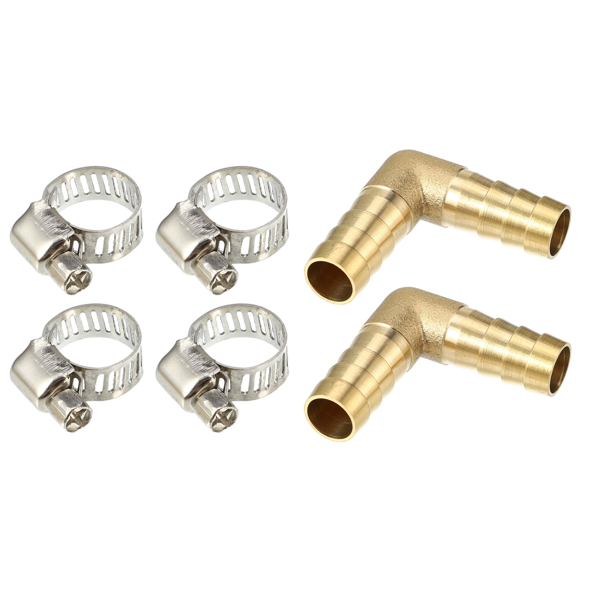 Unique Bargains 2 Set 12mm L Shaped Hose Barb L Barbed Tube Pipe