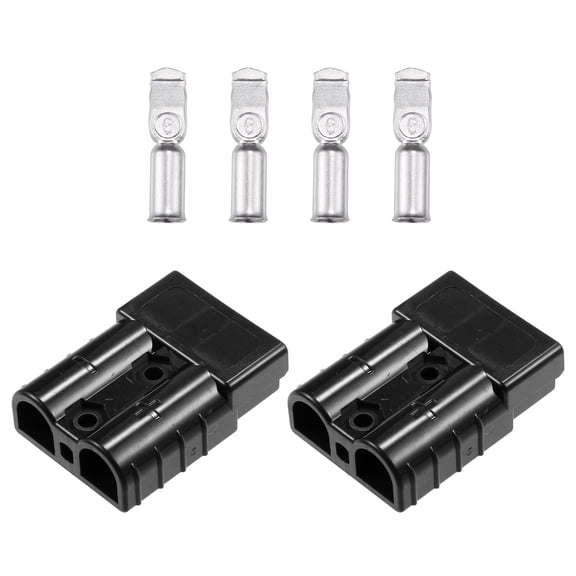 Unique Bargains 2 Set 50A Battery Quick Connector Kit Car Trailer Battery Plug Connect Disconnect Black