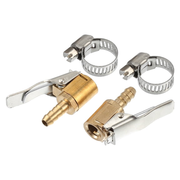 Unique Bargains 2 Set 6.5mm Auto Tire Chuck Clip Air Inflator Compressor Pump Adapter Hose Connect Accessories Tool