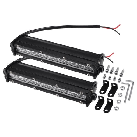 Unique Bargains 2 Set 60W 7 Inch Single Row Spot Flood Combo Beam LED Fog Light for Truck ATV USV SUV