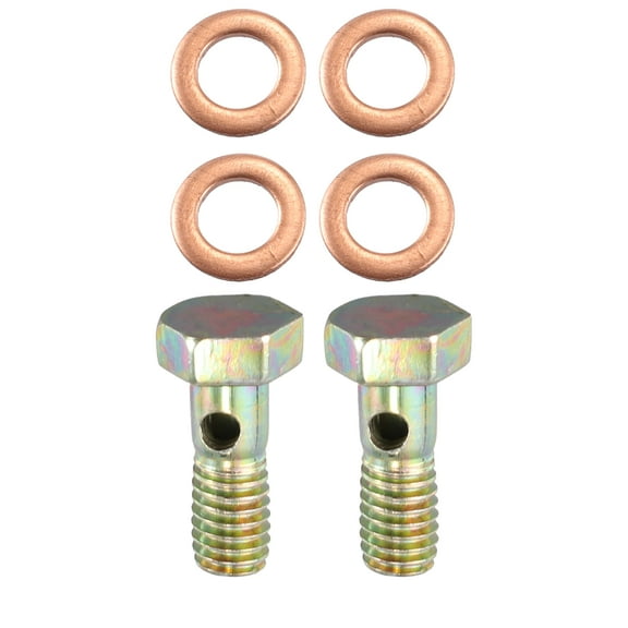 Unique Bargains 2 Set Banjo Bolt Brake Fitting Adapter Kit M6x1 Metric Thread Brake Line Banjo Bolt with 6mm Washers