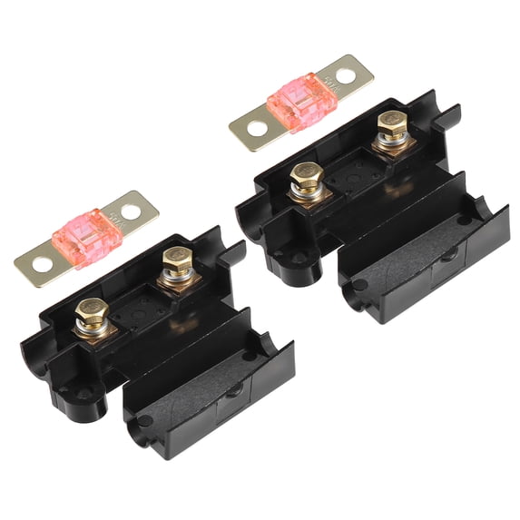 Unique Bargains 2 Set Black 50A Fuse with In-Line Holder Electrical Protection Fusible for Car Audio Video Stereo