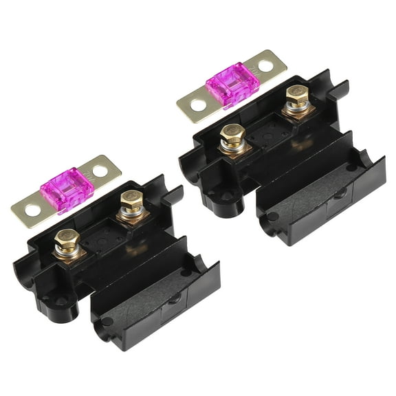 Unique Bargains 2 Set Black 70A Fuse with In-Line Holder Electrical Protection Fusible for Car Audio Video Stereo