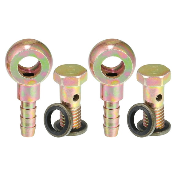 Unique Bargains 2 Set Car Oil Cooler Screw Ball Head Adapter Turbo Brake Line Bolt Adapter M10x1.5 8mm OD with Washers