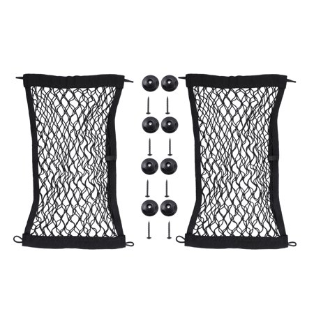 Unique Bargains 2 Set Car SUV Trunk Storage Rear Cargo Net Seat Back Bag Elastic Hammock Organizer Pocket 15.75"x9.84"