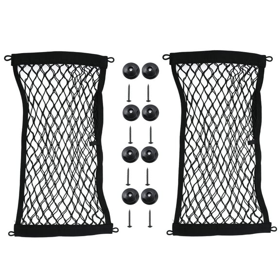 Unique Bargains 2 Set Car Trunk Storage Rear Cargo Net Seat Back Bag Elastic Organizer Pocket for Car SUV 17.72"x9.84"