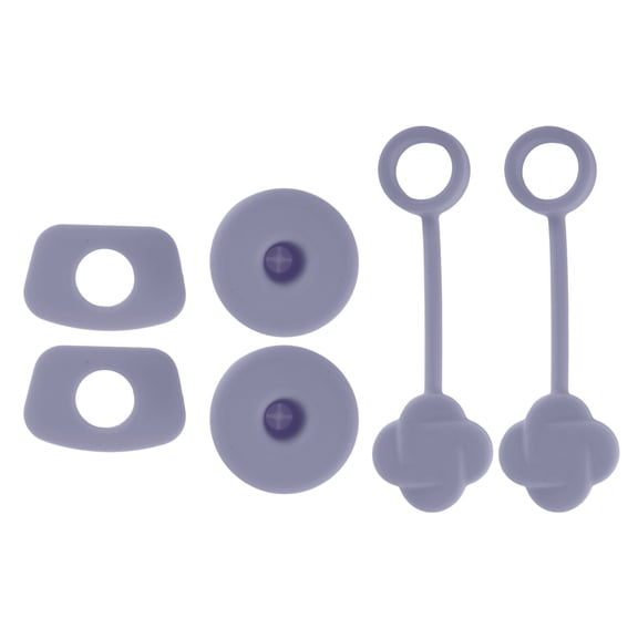 Unique Bargains 2 Set Dust-Proof 30oz Straw Cover Purple Silicone