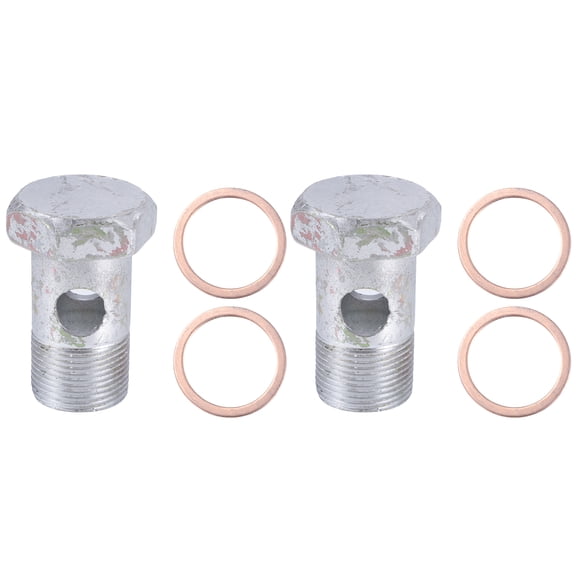 Unique Bargains 2 Set M24x1.5 52mm Length Motorcycle Hollow Bolt Screws with Washers Brake Hollow Screws Metric Thread