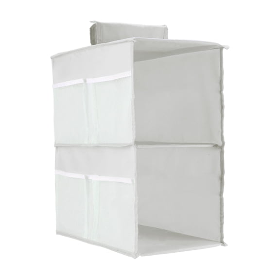 2-Shelf Closet Hanging Organizer, Hanging Storage Shelves, Foldable Hanging Shelves for Closet with Magic Tapes, Gray