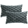 thumbnail image 1 of Unique Bargains 2 Soft Throw Pillow Covers Fur Decorative Fuzzy Plush Cushion Covers Gray 12" x 20", 1 of 6