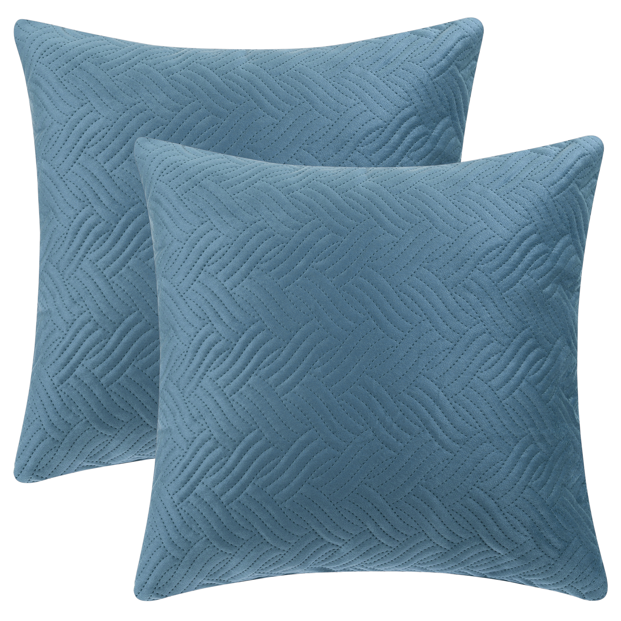 Unique Bargains 2 Soft Velvet Knitted Throw Pillow Covers Spring Decorative Pillow Cases Blue