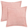 Unique Bargains 2 Solid Corduroy Throw Pillow Covers Wide Bordered