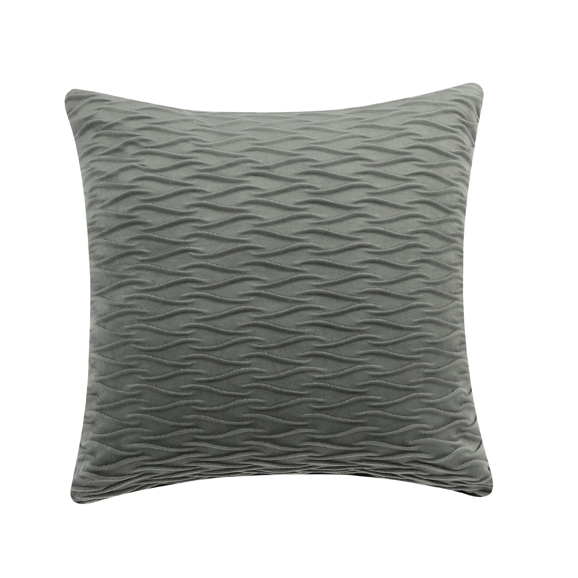 Unique Bargains 2 Solid Striped Square Decorative Throw Pillow Covers Textured Pillowcases Dark Gray 18" x 18"