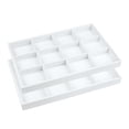 thumbnail image 1 of Unique Bargains 2 Stackable PU Leather Jewelry Boxes Organizer Tray with Removable Divider White 12 Grid Tray, 1 of 7