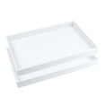 thumbnail image 1 of Unique Bargains 2 Stackable PU Leather Jewelry Boxes Organizer Tray with Removable Divider White Flat Tray, 1 of 6