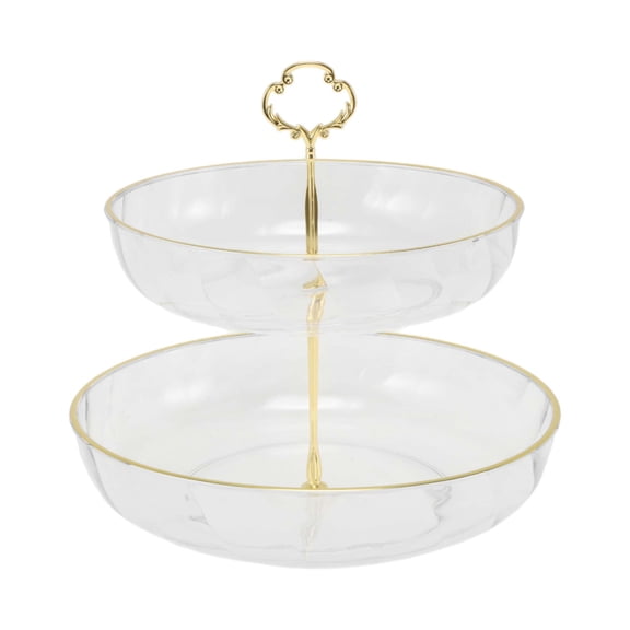 Unique Bargains 2 Tier Dessert Cupcake Stand Holder Tower Clear
