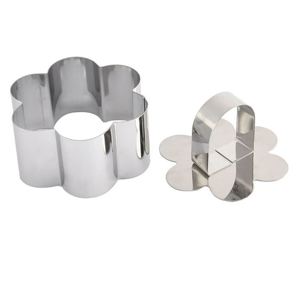 Unique Bargains 2 in 1 Kitchen Metal Flower Shaped Biscuit Cake Bakery Cutter Cookie Mold