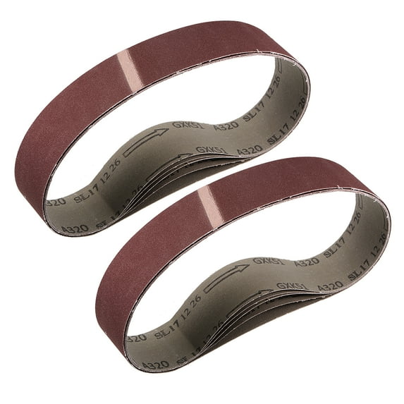 Unique Bargains 2-inch X 27-inch Sanding Belt 320 Grits Sand Belts for Belt Sander 10pcs
