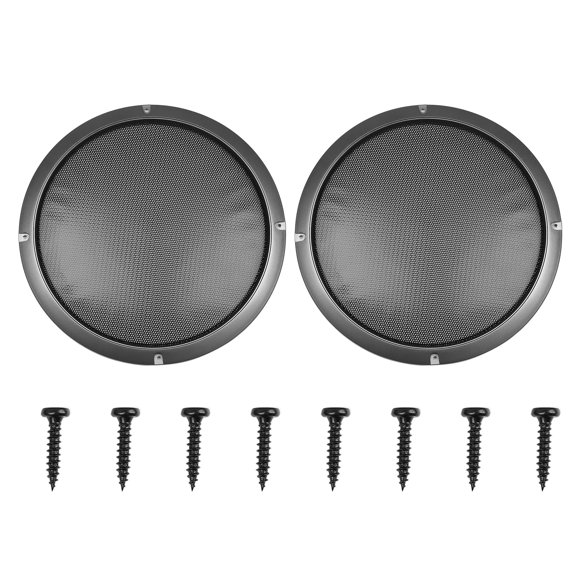 Unique Bargains 2 pcs 10.5" Gray Round Car Speaker Cover Steel Mesh Sub Woofer Subwoofer Grill Protector