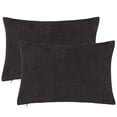 thumbnail image 1 of Unique Bargains 2-pcs Corduroy Decorative Throw Pillow Covers Dark Brown 12"x18", 1 of 8
