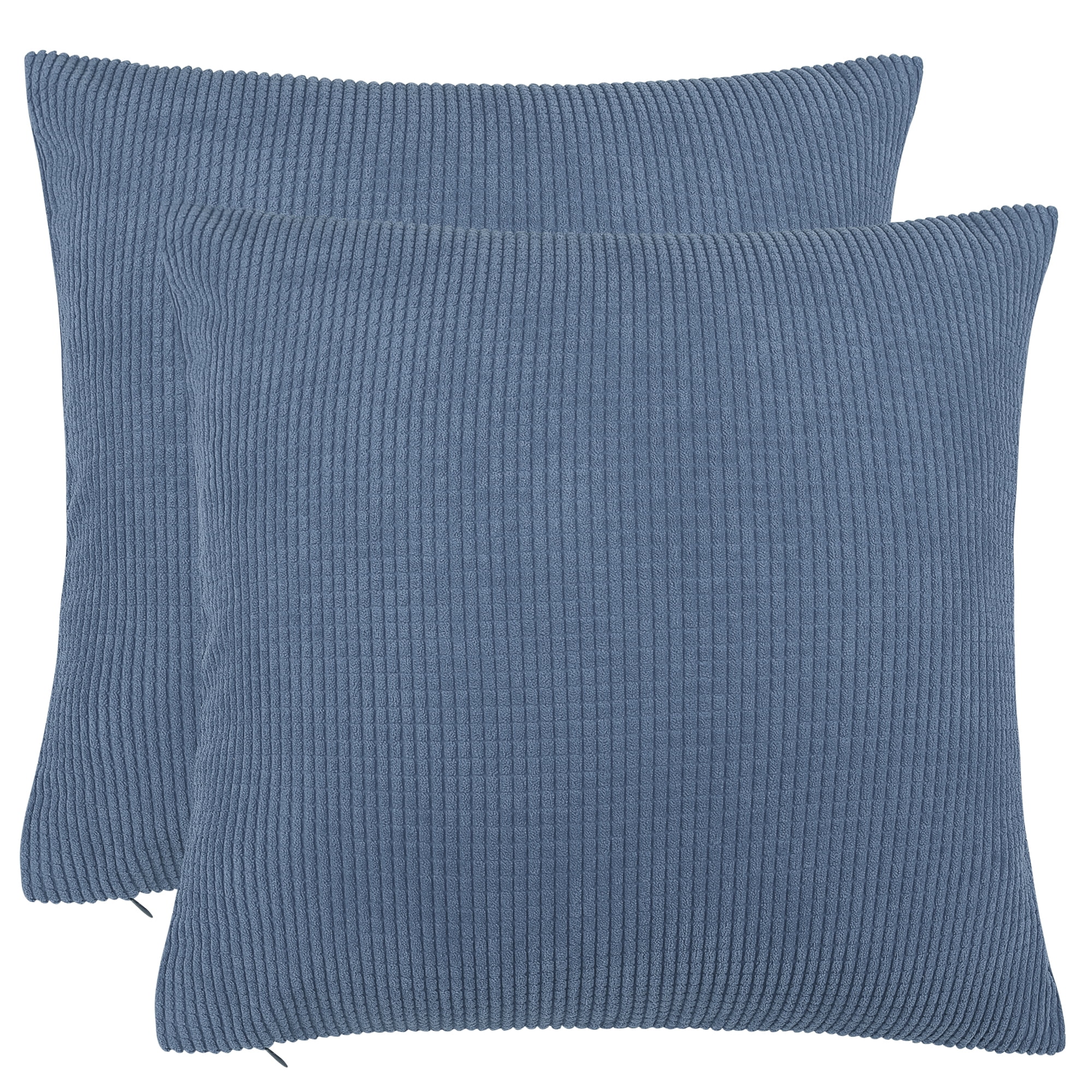 Unique Bargains 2-pcs Corduroy Decorative Throw Pillow Covers Teal Blue 20"x20"