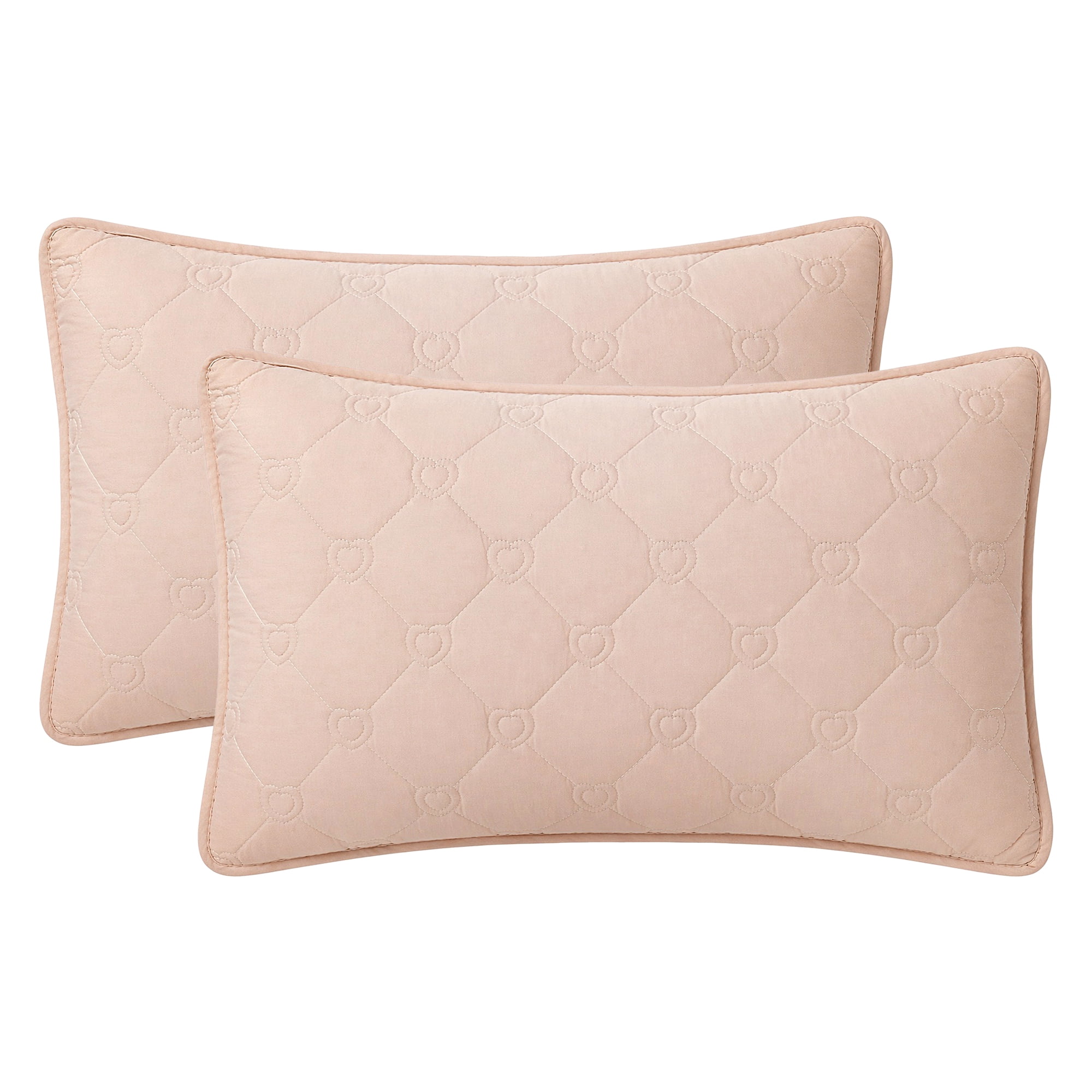 Unique Bargains 2-pcs Heart-shaped Polyester Comfortable Quilted Pillow Protector Khaki