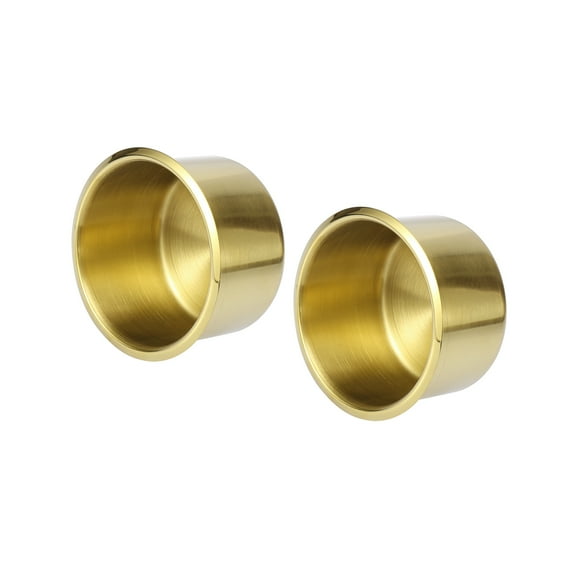 Unique Bargains 2 pcs Stainless Steel Cup Drink Holder Insert for Marine Boats RVs Gold