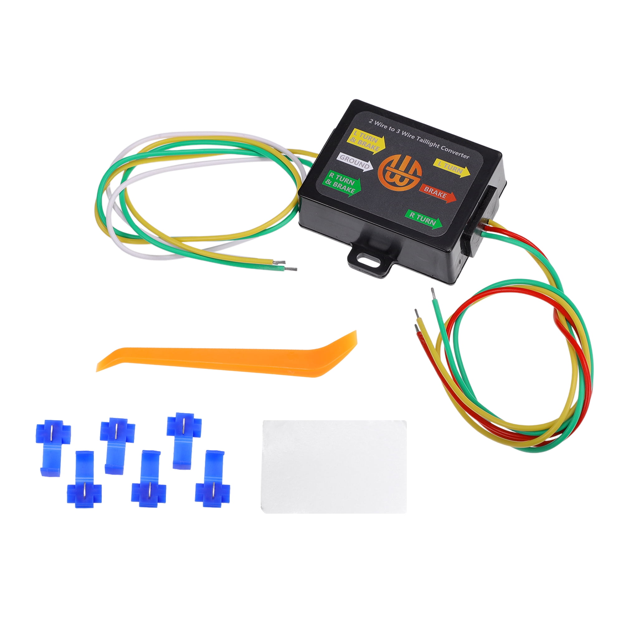 Unique Bargains 2 to 3 Wire Splice-in Trailer Tail Light Converter for RV Towing Solution