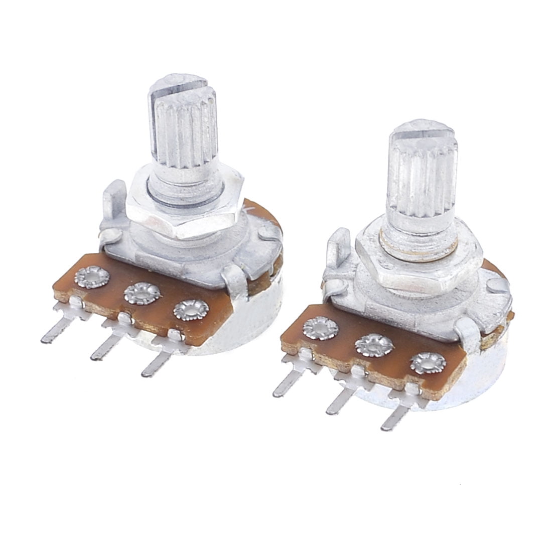Unique Bargains 2 x Silver Tone B10K 10K OHM Linear Taper Rotary ...