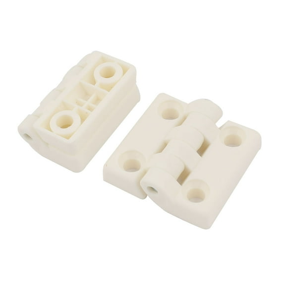 Unique Bargains 2 x White Two Leaves Reinforced Plastic Door Bearing Hinge 48mm x 48mm