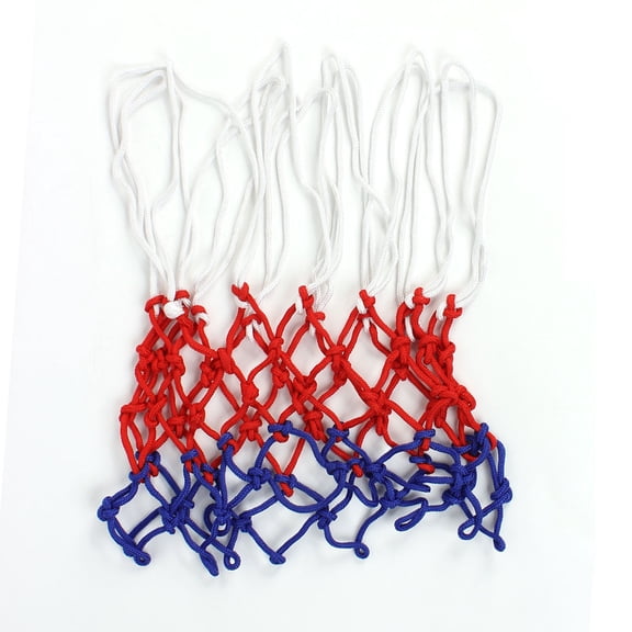 Unique Bargains 20  Long Durable Classic Nylon Basketball Net White Red 12 Loops