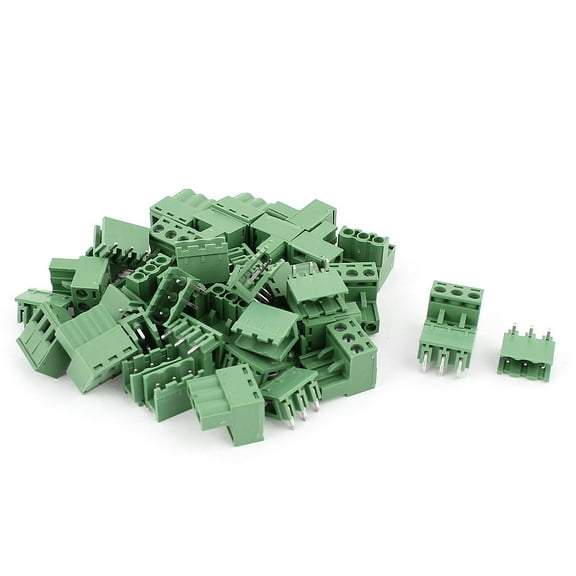 Unique Bargains 20 Pair 3 Position 5.08mm Pitch Male Female PCB Screw Terminal Block Connectors
