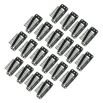 Unique Bargains 20 Pcs 10-Teeth Snap Wig Hair Clips for Hair Extension Black