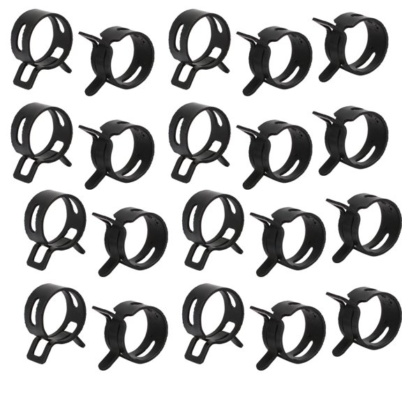 Unique Bargains 20 Pcs 14mm Spring Type Action Fuel Hose Pipe Low Pressure Air Tube Clip Clamp