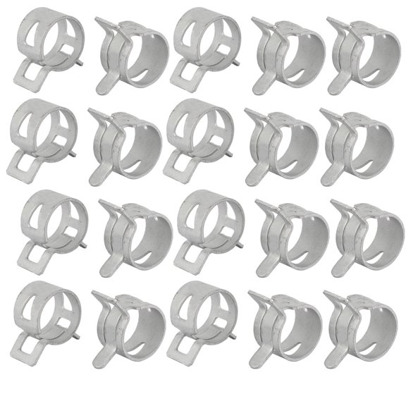 Unique Bargains 20 Pcs 16mm Spring Band Type Action Fuel Hose Pipe Low Pressure Air Clip Clamp