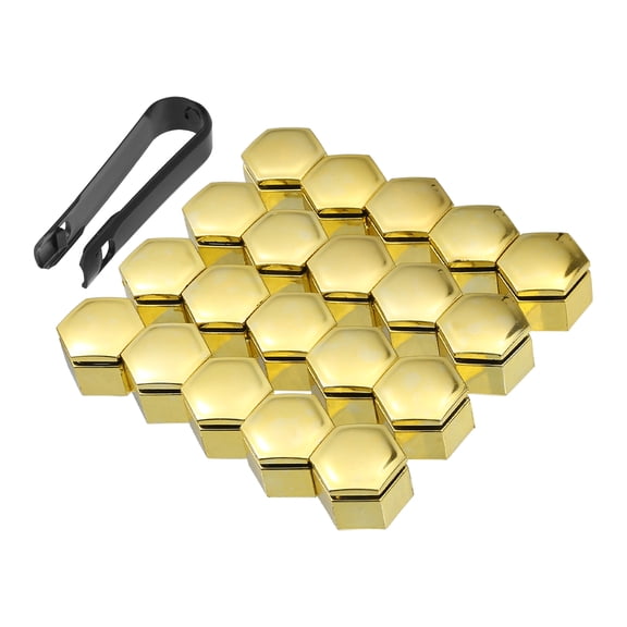 Unique Bargains 20 Pcs 22mm Wheel Lug Nut Covers for Land Rover Range Rover Sport 2006-2013 for Buick Regal Gold Tone