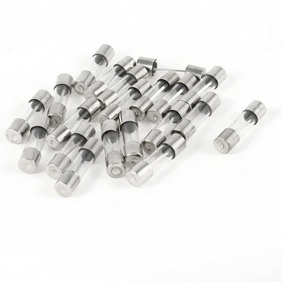 Unique Bargains 20 Pcs 5mm Dia 20mm Length Fast Blow Clear Glass Fuse 20A 250V