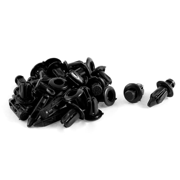 Unique Bargains 20 Pcs 6.5mm Hole Car Plastic Push Type Rivet Fastener Door Bumper Pin Clips