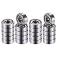 thumbnail image 1 of Unique Bargains 20 Pcs 605ZZ 5x14x5mm Double Metal Shield Single Row Deep Groove Ball Bearings Silver Tone, 1 of 6