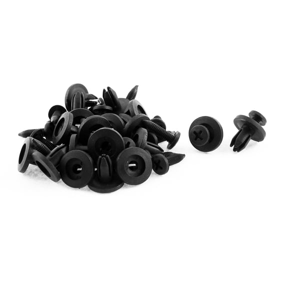 Unique Bargains 20 Pcs 6mm x 16mm Sealing Nails Black Plastic Rivet Buckle Clips