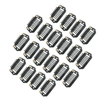 Unique Bargains 20 Pcs 8-Teeth Snap Wig Hair Clips for Hair Extension Black
