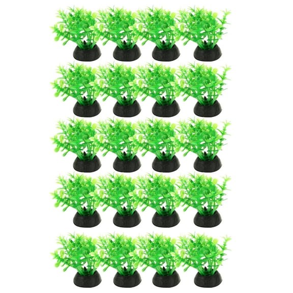 Unique Bargains 20 Pcs Aquarium Plants Decorations Artificial Aquatic Plant Green 1.97"
